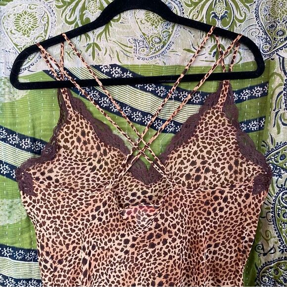 Oscar de la Renta Leopard Print Midi Slip Dress Size Large - Picture 9 of 15